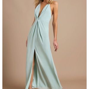 Seafoam green occasion floor length dress tobi NWT
